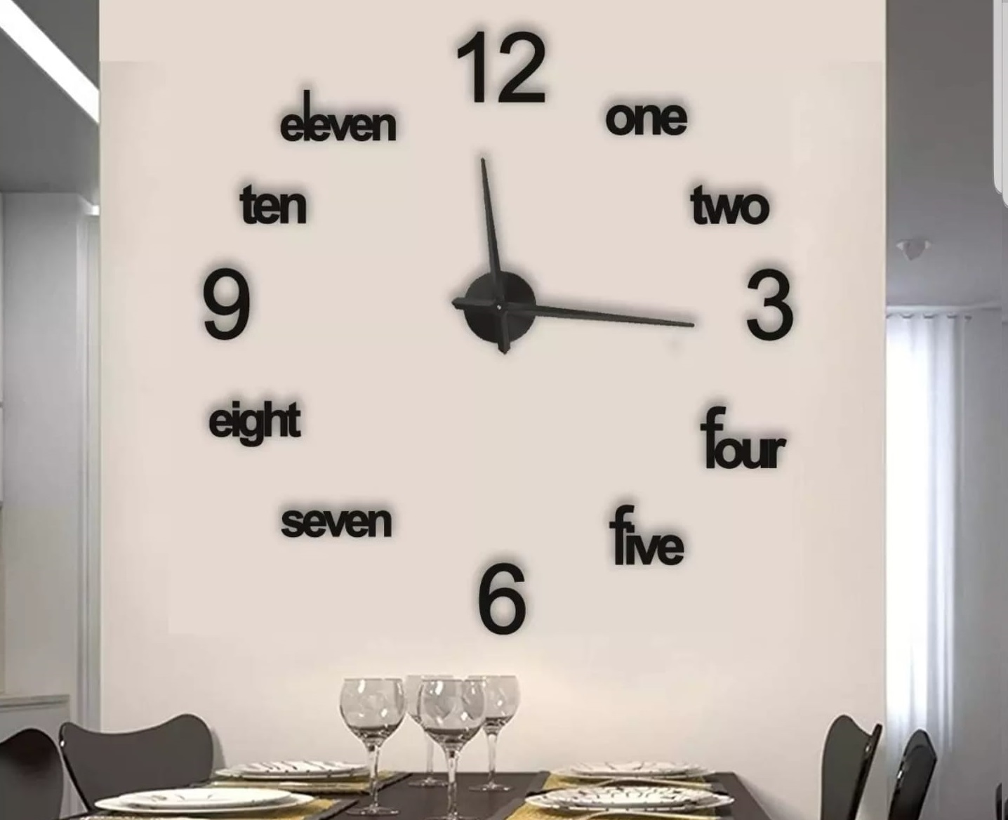 Wooden Large Wall Clock Modern Design 3D Wall Clock Home Decor Living Room Quartz Wall Clock