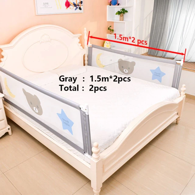 Children's bed barrier fence safety guardrail security foldable baby home playpen on bed fencing gate crib adjustable kids rails